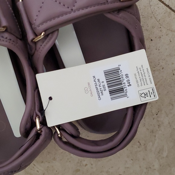 Calia quilted sandals in plum in 9 - Picture 4 of 5
